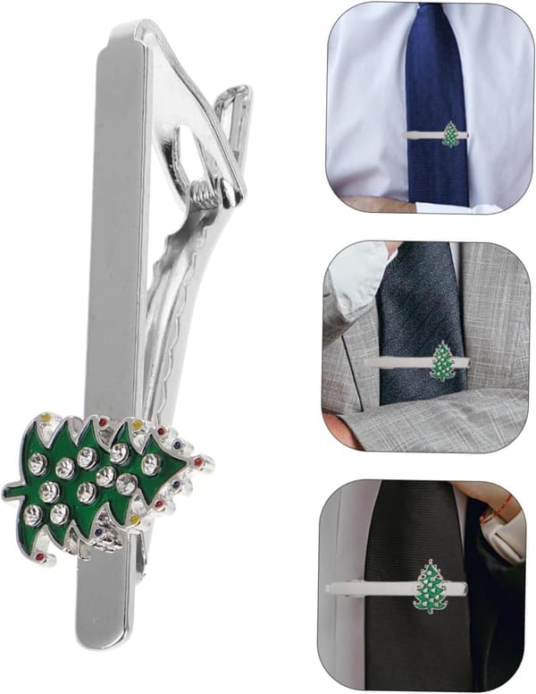 Elegant julgransslipsnål för män Sofistikerad snöflingsdesign Semesteraccessoar