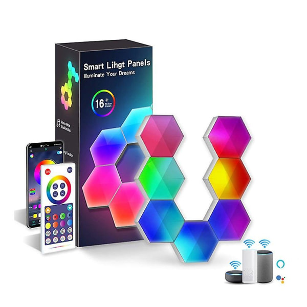 3 Pak Hexagonale Tuya Wifi Bluetooth Rgbic Vægslamper