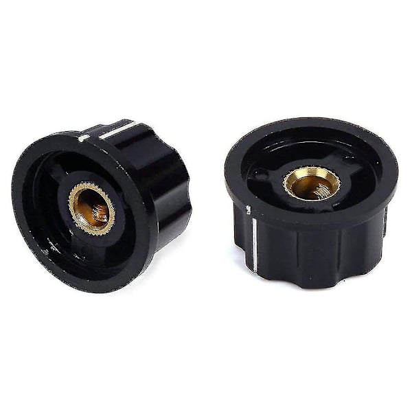 Top Knobs 4 stk. Runde 27mm Ribbede Potentiometer Knapper Til Potentiometre Med Diameteraksler