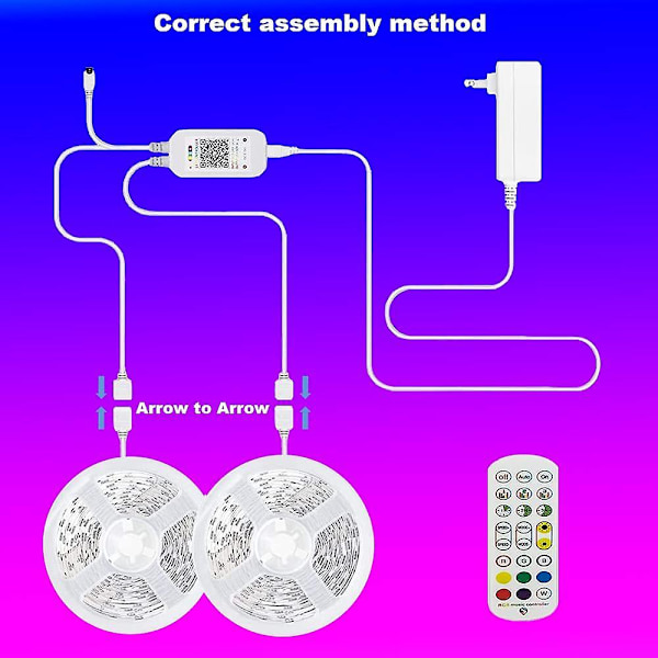 LED-nauhavalot RGB 5050 Bluetooth Wifi -ohjauksella Joustava nauha TV:n taustavalaistukseen Huoneen ja juhlien koristeluun Bare board 5M