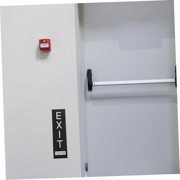 Exit-skilt med blindeskrift, selvklebende sikkerhetsskilt for korridorveggmontering