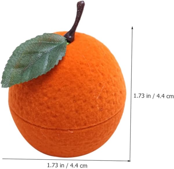 Orangeformad Ringhållare Box Kompakt Design Lätt Flocking Plast Liten Smyckesförvaringslåda