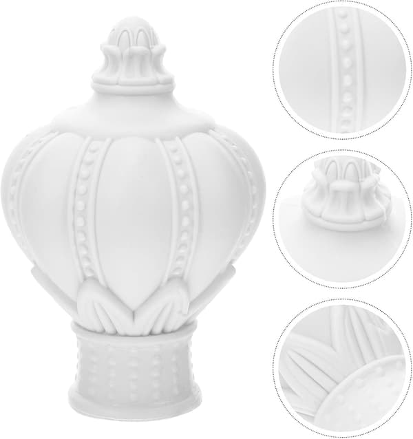 6 stk. Gardinstangtopper Dekorative Endestykker Plast Passer til 30-32 mm Stangdiameter Elegant Design