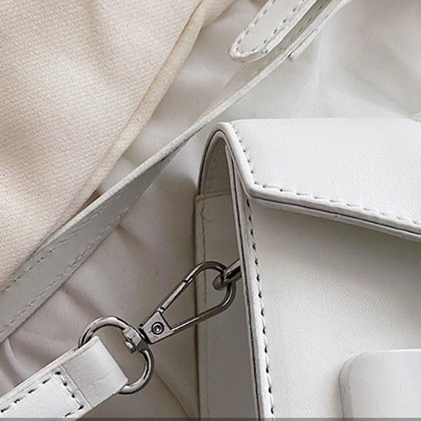 Crossbodyväska för kvinnor, liten crossover-väska, lång axelrem White