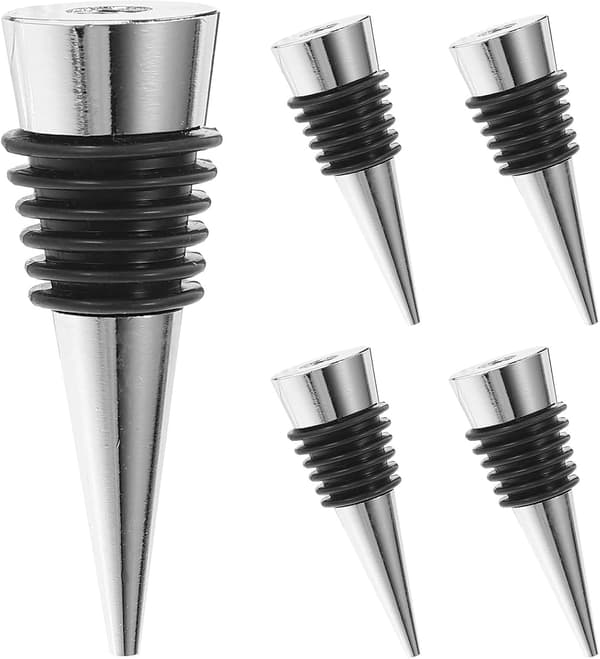 5 stk. vinstopperinnsatser flaskepropper for glassflasker silikon sinklegering lett solid vinbevarer