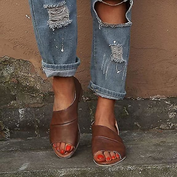 Kvinnors ihåliga Baitao bekväma sandaler med låg klack