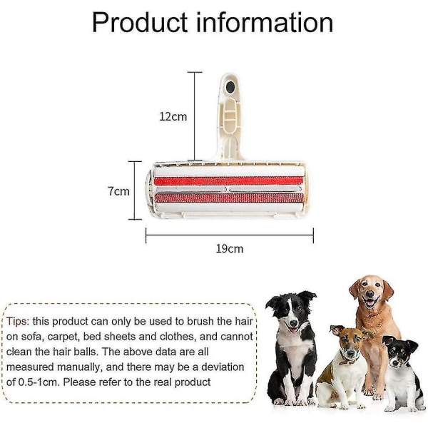 Hårfjerningsverktøy for hunder, kattebørste, toveis klebrig hår Hjemmehjelp Gjenbrukbare kjæledyrpleieutstyr Fjern enkelt pels fra bil, møbler