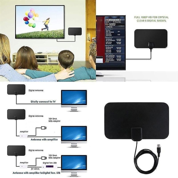 Digital Indendørs Freeview Ultra-tynd Antenne Tv Hdtv Antenne