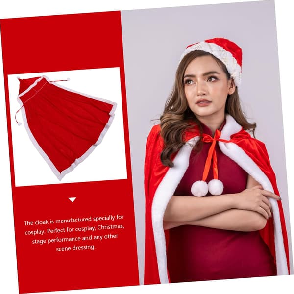 Julekappe fløjlshætte til julefrokost, performancekostume, julemandskostume
