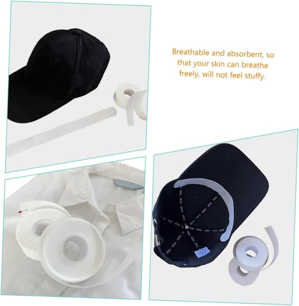 5 st hatt svettskydd krage svettabsorberande remsor andningsbara non-woven tyg självhäftande foder