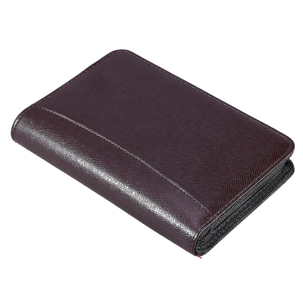 1 stk Kontor Løsblad Business Rejse Stilfuld Klassisk Elegant Praktisk PU Læder Cover A6 Lynlås Notesbog Med Lommeregner