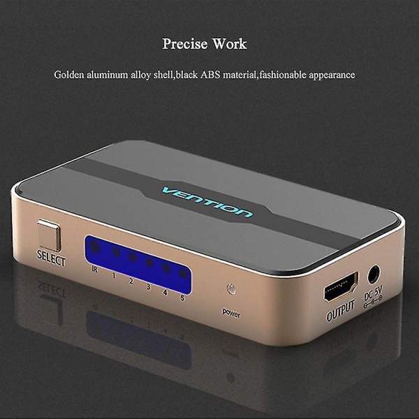 Vention ACDG0 HDMI-bryteradapter 5 innganger 1 utgang