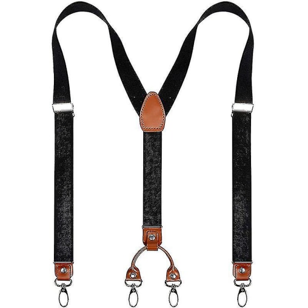 Herrar Y-formade 4 Metallklämmor Elastiska Breda Suspenderar Perfekt