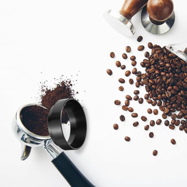 Magnetisk kaffedoseringsbeholder Doseringsring i rustfritt stål Større åpning Magnetisk