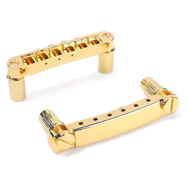 1 Set Guldpläterad Gitarrbro Låsande Tune-o-matic Bro Och Tailpiece Set