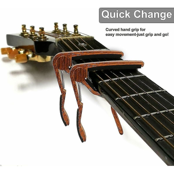 Guitar Capo Premium Capo akustisille sähkö- ja klassisille kitaroille Ukulele Wood Grain1kpl-wood