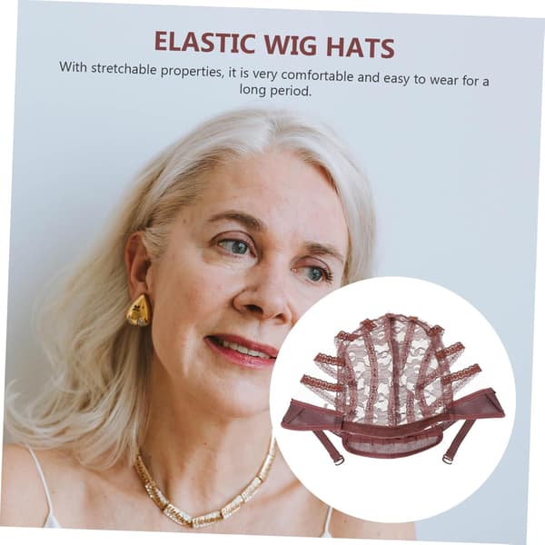 4st Spets Perukmössa Perukhattar Elastisk Hem Salong Mesh Hatt Frisörtillbehör