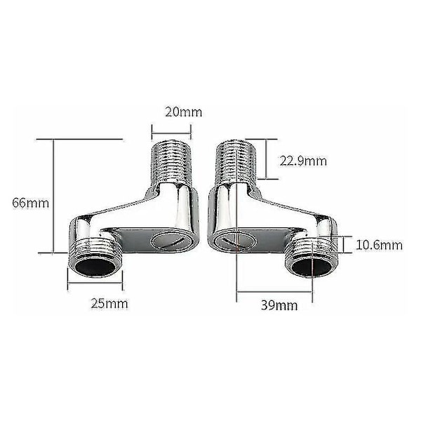 2 Pak Badekar-Hane Adapter, Justerbar Svingarm, 25mm, 20mm, Bruserhane, Badeværelseshane, Massiv Messing Blandingshane, Starlight  Bedste Gave