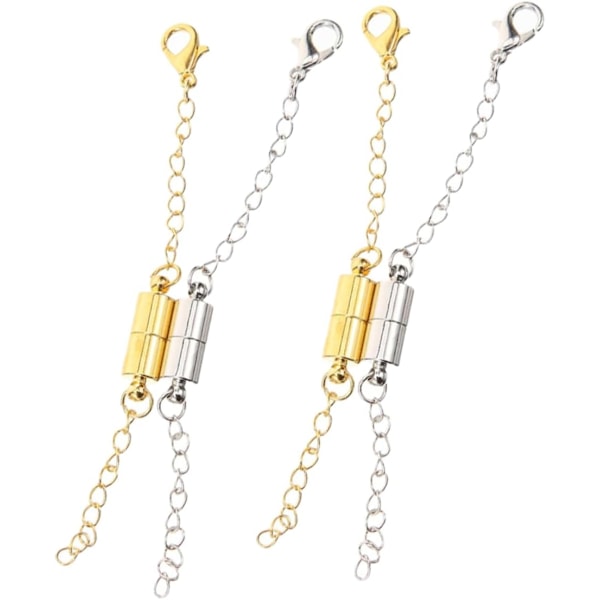 Smyckesförlängare för halsband, par av långa kedjeförlängare, klassiskt hummerlås