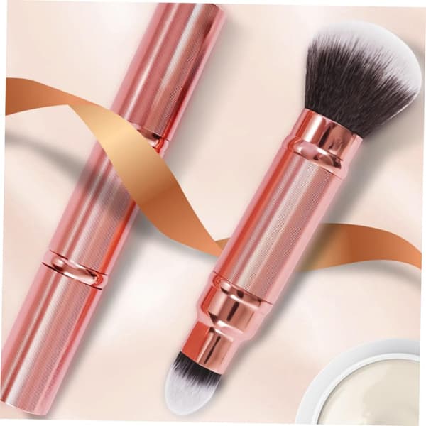 2 stk. udtrækkelige foundation makeupbørster Dobbelt-endede bærbare pudder- og blush-ansigtsbørster
