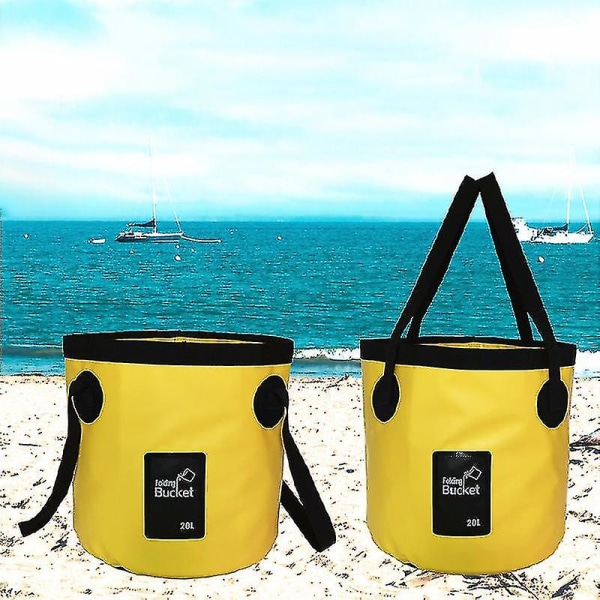 Hopfällbar Hink 5.3 Gallon Bärbar Vikbar Campinghink Med Fiskevatten