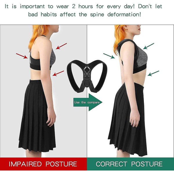 Ryggstøttebelte, svært elastisk pustende holdningskorrektor for kvinner og menn