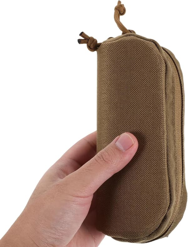 Bärbart glasögonfodral med hårt nylonskal och Molle-system, enkel fästklämma