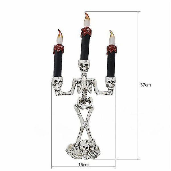 LED-lys Horror Skull Stearinlys Lampe Halloween Party Lys