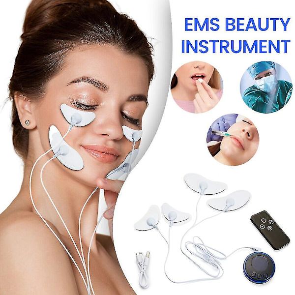 Portabel Ansiktslyftande Ström Muskel Stimulator Ems Ansiktsvård Massager Ögon Skönhetsenhet With Remote Control