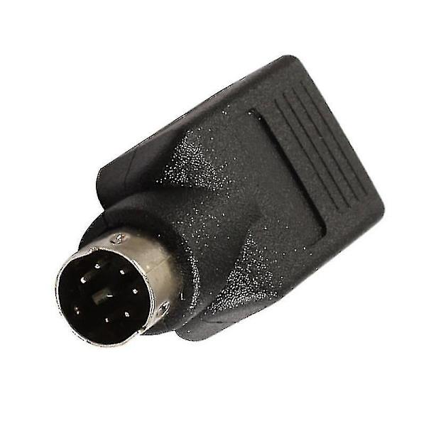 2 stk. USB til PS2 PS/2 Port Adapter Konverter til Mus Tastatur PC Sort