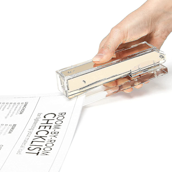 Akryyliselkeä nitoja kulta Office Desk Accessory