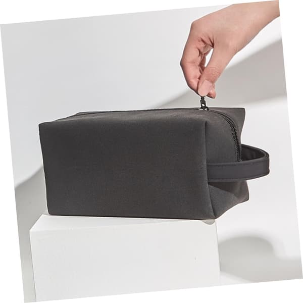 Necessär för män i PU-läder, bärbar handhållen liten Dopp Kit