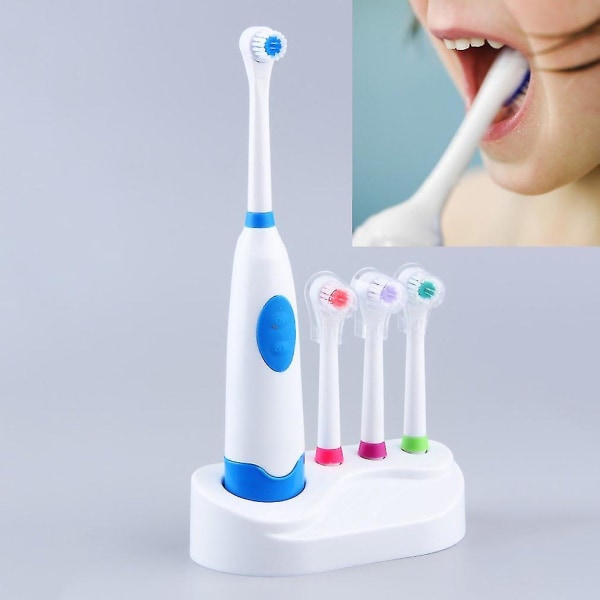 Elektrisk munnpleie tannbørste 4 tenner børstehoder Bad