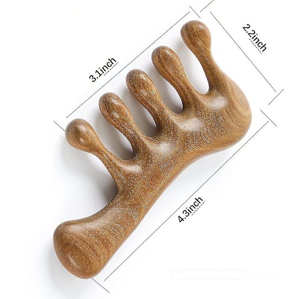 Naturlig Grön Sandelträ Bredtandad Kam Massage
