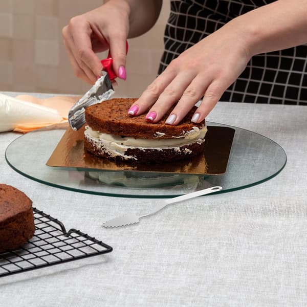 5 stk. sjokoladespatel i rustfritt stål, fjærkakekutter, mousse kakebakeredskap