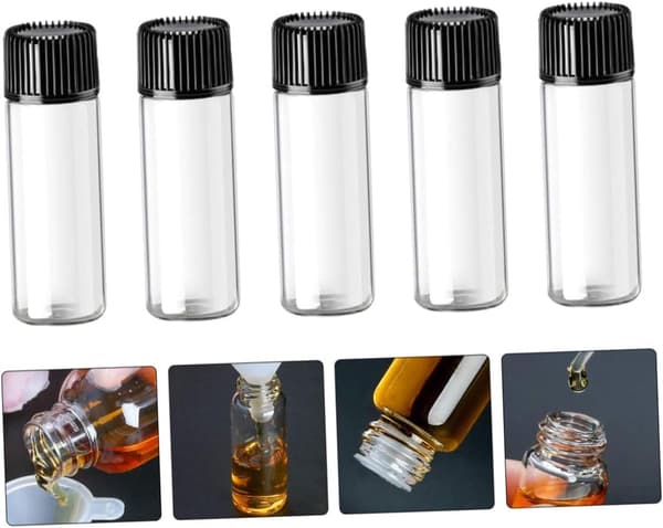 24 st Mini eteriska oljeflaskor i glas 5 ml Resekosmetikflaska
