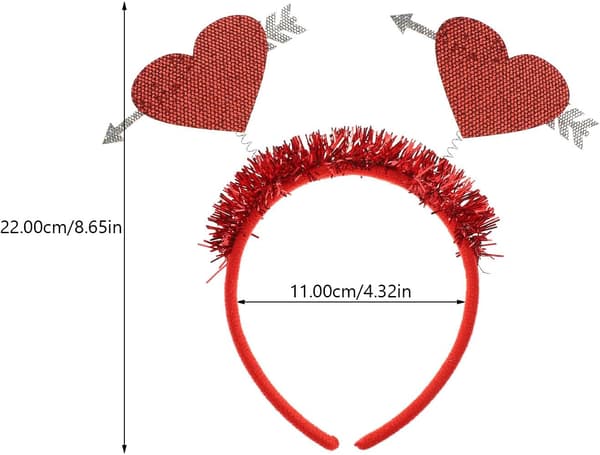 2 stk røde filthjertepil-hårbånd Hårtilbehør til Valentinsdag Bryllupsfest Hodeplagg Damehårbånd