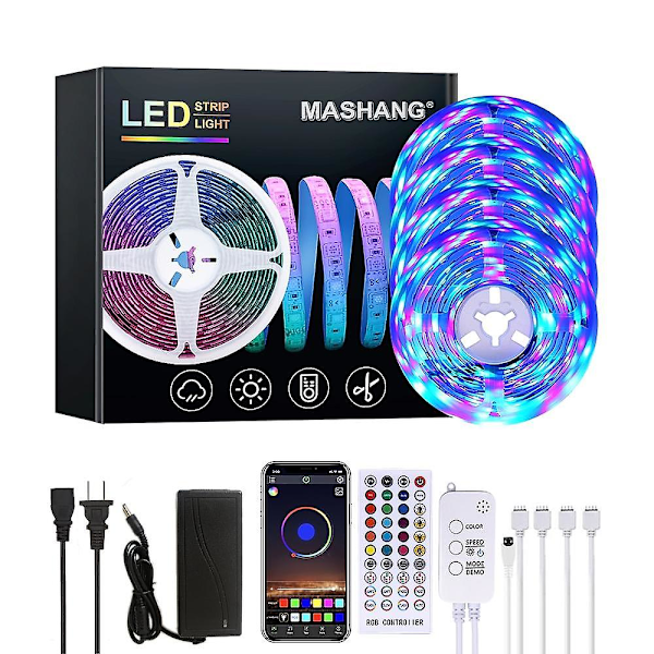 LED-lysstripe 20m 65,6ft RGB 1200LEDs 2835 Musikk Synkronisering
