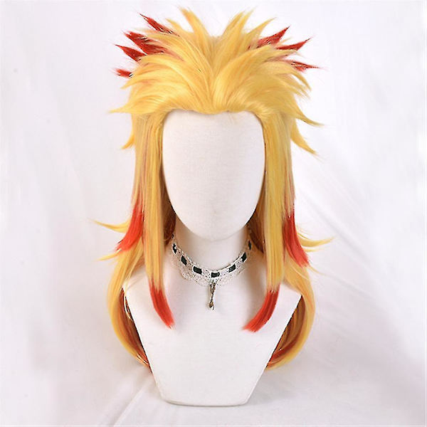 Demon Slayer Rengoku Kyoujurou Kostym Set Anime One Size - Wig Only Wig