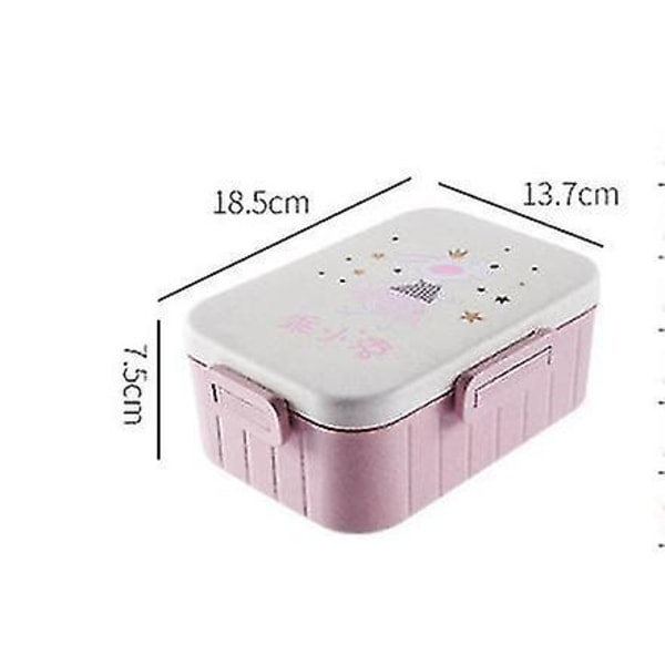 Tecknad Lunchbox Barn Mikrovågsugn Bento Box Rosa