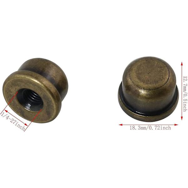 2 stk. Solide Lampeknapper Toppe Med Gevind Til Lampeklokkeholder Harp Lampe