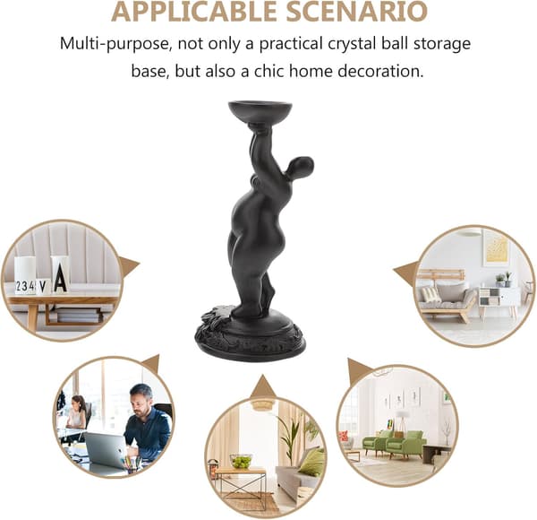 Elegant harpiks skjønnhetsstatue med unik form krystallkule oppbevaringsbase multifunksjonell