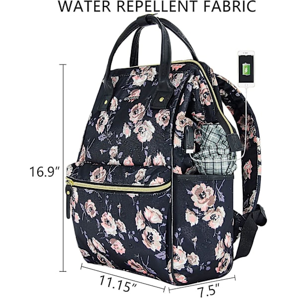 Laptop Ryggsäck 39.6 Cm (15.6 Tum) Skolryggsäck Dagryggsäck Vattentät Nylon Laptop Bagagefack