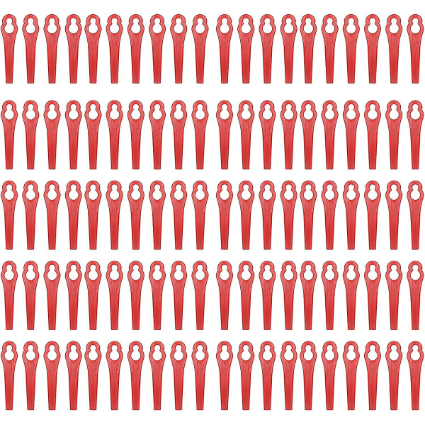 Trimmerblad i plast, gressklipperblad, erstatningsblad for gressklipper, plastblad for hage (rød) (1 sett)