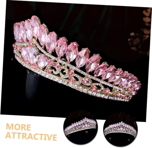 Brude Rhinestone Krone Pandebånd til Kvinder Elegante Bryllupstilbehør