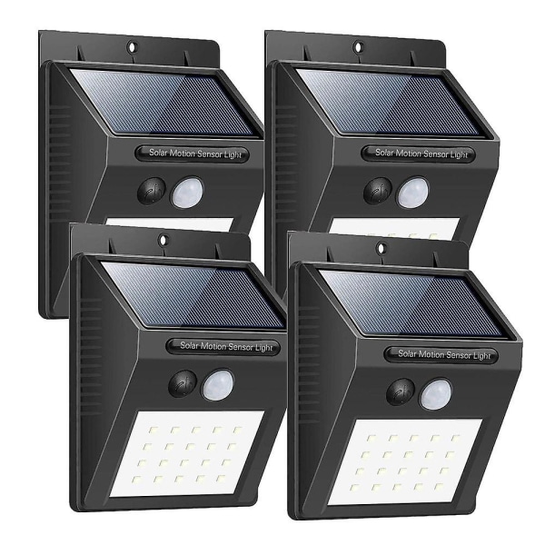 Solcellslampor för utomhusvägg, 2-pack, 3 lägen, LED-solceller