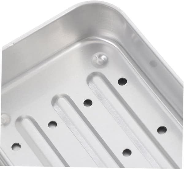 Aluminium sæbeskål med låg, stor rektangulær selvdrænende metalsæbeboks
