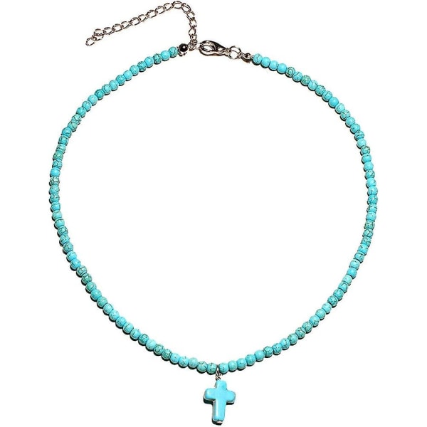 Pendant Necklace Round Turquoise Clavicle Necklace Beads Choker For Women Girls