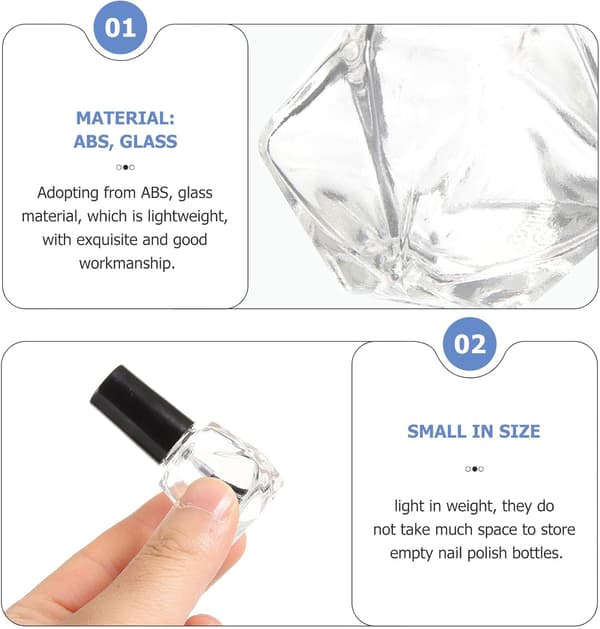10 st 7 ml tomma nagellacksflaskor med borste påfyllningsbara små glasbehållare bärbar nagellacksförvaring