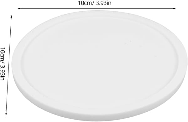 4 stk silikon drikkebrikker runde brikker fortykket varmeisolasjon solid sklisikker hvit enkel stilig koppmatte